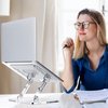 Lpoake Adjustable Foldable Laptop Stand, Portable Ergonomic Computer Stand for Laptop, Compatible with 10 to 15.6 Inches Notebook Computers