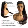 Ubetta Headband Wigs Straight Human Hair Glueless None Lace Front Wigs Natural Black for Black Women Brazilian Virgin Remy Hair Machine Made Headbands Half Wigs 150% Density 12Inch
