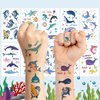 Baby Shark Temporary Shark Stickers Tattoos Face Body Tattoos Stickers Sea Animal Fish Under The Sea Ocean for Boys Girls Birthday Party Decorations 10 sheets