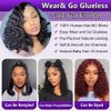 Sungirl Bob Wig Human Hair 13x4 Deep Wave Curly Lace Front Wigs Human Hair For Women Short Bob Human Hair Wig Pre Plucked with Baby Hair Glueless Hair Curly Wigs Nature Hairline 180% Density 10 Inch