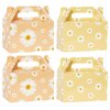 12 Pcs Daisy Flower Treat Boxes Party Supplies Hippie Daisy Flower Summer Party Favors Goodie Gift Boxes for Girls Birthday Baby Shower Wedding Party Decorations Retro Hippie Boho Treat Candy Box Home