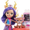 Mattel Enchantimals Caring Vet Playset with Danessa Deer Doll and Sprint Animal Figure, 6-inch Small Doll, with Check-up Table, Basket, and Smaller Doctor Accessories, Gift for 3 to 8 Year Olds