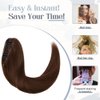 Rich Choices Claw Clip Ponytail Extension Human Hair #4 Medium Brown Real Hair Ponytail Extension Balayage 14 Inch Clip In Long Ponytail Hair Extensions Straight For Women 105g One Piece