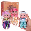 Beem Jun 6" Cute Small Baby Doll Newborn Baby All Vinyl Reborn Baby Dolls for Girls Swivel Mini Dolls 16 cm Crying Baby DIY Toys for Ages 3