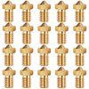 E3D Nozzles, ExcelFu M6 0.4mm Brass Nozzle Extruder Print Head for 1.75mm Filament E3D V5-V6 3D Printer, Pack of 20