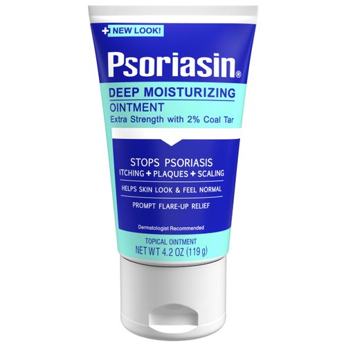 Psoriasin Deep Moisturizing Ointment - 2% Coal Tar - Stops Psoriasis Itching, Scaling, Redness - 4.2 oz