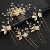 VMila Wedding Pearl Hair Comb Wedding Hair Comb Bridal Hair Accessories Pearl Flower Hair Accessories For Women Girls Wedding Hair Accessories (Gold)