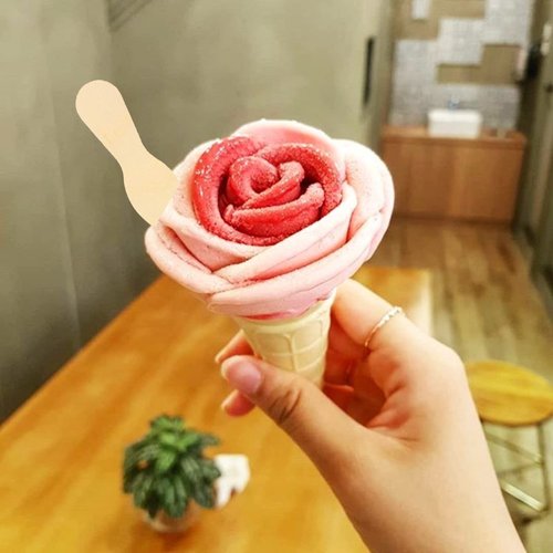 Gmark Wooden Ice Cream Spoons 100pc - Tasting Spoons, Ice Cream Sticks 3 Inches Perfect for Tasting, Sampling, Crafts 100/Bag GM1037