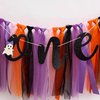 ZAIBIANHAO Spooky One High Chair Banner – Little Boo Is One First Birthday Decorations, Halloween Ghost High Chair Banner, Groovy Garland Spooky One Birthday Decorations Girl Party Supplies (spooky banner)