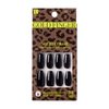 GoldFinger Press On Full Cover False Nails Kit with Glue, Solid Color Black Nails, Ready to Wear Gel, Medium, Long Length Nails (Crisp Air)