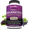 Nutrivein Resveratrol 1450mg - Antioxidant Supplement 120 Capsules – Supports Healthy Aging & Promotes Immune, Brain Boost & Joint Support - Made with Trans-Resveratrol, Green Tea Leaf, Acai Berry