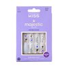 KISS Majestic Press On Nails, Nail glue included, Your Grace', Light Blue, Long Size, Coffin Shape, Includes 30 Nails, 2g glue, 2 Prep Pads, 2 of 24 Adhesive tabs, 2 manicure sticks, Mini file