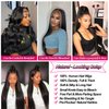Lipai Hair Straight Lace Front Wigs Human Hair Pre Plucked 13x4 HD Transparent Lace Frontal Wigs Human Hair Natural Hairline 180% Density Glueless Brazilian Virgin Human Hair Wigs for Women 22 Inch