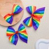 Rainbow Hair Bow Clips Gay Pride Day Cute Candy Bows Ribbon Hair-bow Hairclips Cheer Hair Headband for Party Beach Back to School Festival Hair Accessories 3PCS