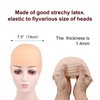 GJD Bald Cap Makeup Latex Wig, Halloween Costume for Adults, Mesh Headband with Velcro Closure Tan/White