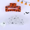 Halloween Hair Claw for Women, Glowing Ghost Hair Claw Bat Witch Hat Hair Clips Square Claw Clip for Thick and Thin Hair Strong Hold Glowing in Dark Hair Accessories for Halloween Party Decor