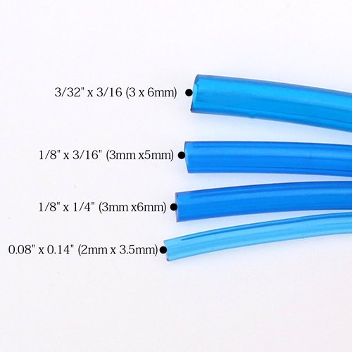 Hilitchi 20-Feet Petrol Fuel Line Hose Lubricant of 4 Sizes Tubing for Weedeater Chainsaw Common 2 Cycle Small Engines (Light blue)
