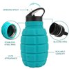 PenghaiYunfei Collapsible Travel Water Bottle18oz, Reuseable Silicone Foldable Water Bottles for Gym Camping Hiking, Portable Leak Proof Sports Water Bottle with Carabiner (Noble Blue)