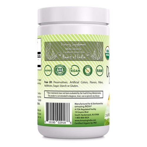 Amazing India USDA Certified Organic Turmeric Powder 16 Oz (1 Lb) Supplement | Non-GMO | Gluten Free | Made in USA