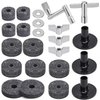 Facmogu 23PCS Cymbal Replacement Accessories, Cymbal Stand Felts, Drum Cymbal Felt Pads Include Wing Nuts, Washers, Cymbal Sleeves & Drum Key - Gray