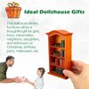 27 Pieces 1: 12 Scale Miniatures Dollhouse Books and 1 Pieces Wooden Bookcase 4 Floors Dollhouse Bookshelf Dollhouse Miniature Furniture Mini Books Model Dollhouse Decoration Accessories
