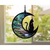 Cat Memorial Suncatcher, Personalized with Name Date Cat Breeds Suncatcher, Pet Loss Suncatcher, Stained Glass Light Catcher, Gifts for Cat Lovers, Christmas Cat Ornament Window Hangings