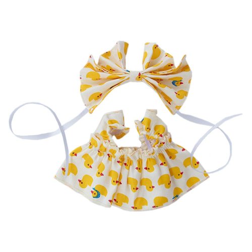 niannyyhouse 10cm 15cm 20cm Plush Doll Clothes Fruit Pattern Headwear Dress Soft Stuffed Plush Toy Dress Up (a4, 10cm)