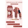 JOSURBEAUTY Lip Duo Liner and Lipstick - Long-lasting Waterproof Lip Color with Lip Liner Pencil - Ideal Lip Gloss for Women