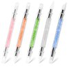Abeillo 5PCS Nail Art Sculpture Pen, Dual Tipped Silicone Nail Tools, 3D Nail Sculpting Gel Pen, Rhinestone Nail Polish Brushes for Design Nail Foil Carving Drawing Effect Shaping Drawing