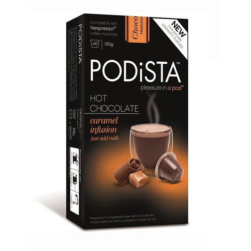 Hot Chocolate Nespresso Compatible Capsules Hot Cocoa Pods - Caramel Infusion - 3 Pack - 30 Pod Package