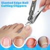 2024 New Nail Clipper with Catcher & Slant Curved Blade Nail Clipper - Upgrade Ingrown Nail Clipper for Thick Toenails, Mess Free No Splash Self Collecting Fingernail Clippers w Catching