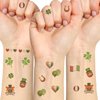 AOYOO St. Patrick's Day Temporary Tattoos, Shamrock Patterned Stickers for Kids, 20 Pieces