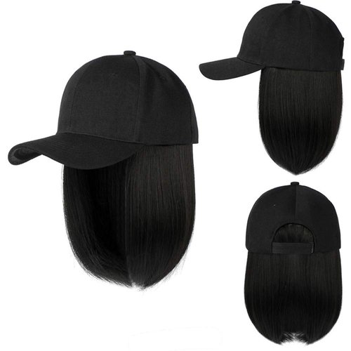 YEKEYI Baseball Cap Wig with Hair Extensions Synthetic Wig Hat for Women Adjustable Baseball Hat