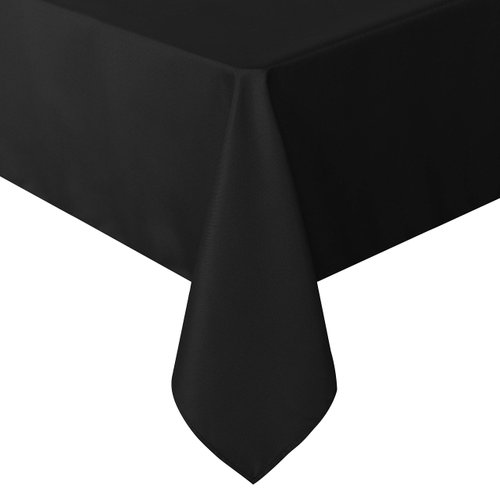 sancua Rectangle Tablecloth - 90 x 132 Inch - Water Resistant Spill Proof Washable Polyester Table Cloth, Decorative Fabric Table Cover for Dining Table, Buffet Parties and Camping, Black