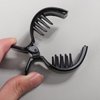 Beatifufu 2Pcs Black Round Inner Toothed Hair Clip Fish Tail Clip Ponytail Holder Strong Tension Hair Claw for Secure Styling and Everyday Use