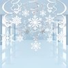 Zayvor 40Ct Christmas Snowflake Hanging Swirl Decorations,Christmas Hanging Ceiling Streamers Snowflake Hanging Swirls and Strings Decoration, Winter Party Wonderland Xmas Holiday Decor Supplies