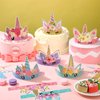 Sinmoe 32 Pcs Unicorn Party Supplies: Birthday Hats, Paper Crowns, Headbands for Girls' Princess & Boys' Dress-Up Theme with 16 Styles