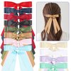 12 PCS Double Layer Hair Accessories - Silky Satin Ribbon Bow Clips with Long Tails for Women