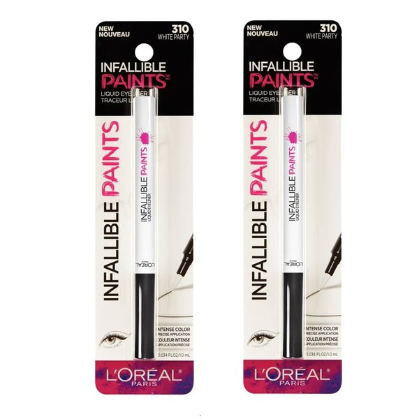 Pack of 2 L'Oreal Paris Infallible Paints Liquid Eyeliner, White Party 310