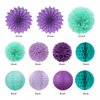 Teal-purple Lavender Girl Mermaid-birthday Party-decorations - 21pcs Happy Banner,Under The Sea Ocean Paper Lanterns Honeycomb Streamers,Tissue Pom Poms Flower Fan,Classroom Hanging Decor Huglony