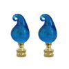 Aspen Creative 24016 Blue Glass Lamp Finial in Solid Brass Finish, 2 1/2" Tall (1 Pack)