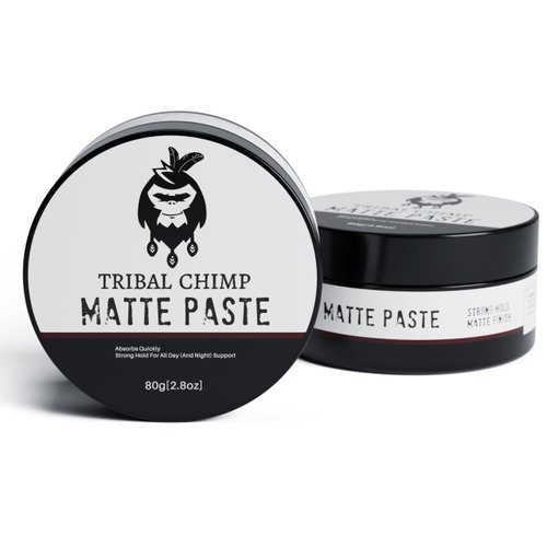Tribal Chimp Matte Hair Styling Paste for Men, 80 g - Medium to Strong Hold, Flexible, Water-based Formula, Matte Finish, For All Hair Types