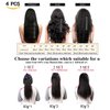 GEELOOK Clip in Hair Extensions Real Human Hair 14 Inch Natural Black mixed Chestnut Brown #1b/6/1b Double Weft 100% Remy Human Hair Thick Long Soft Silky Straight 4pcs for Women 60grams