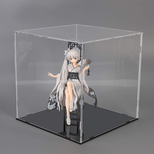 A+ DESIGN Clear Acrylic Display Case Assemble Collectibles Box Alternative Glass Case for Display Action Figures Home Storage & Organizing Toys (7x7x7 inch; 18x18x18 cm)