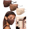 KARIZMA Beverly Hills Silk Face Mask 3 Pack. Skin Tones Fashionable Designer Face Mask for Women. Washable Fabric Face Mask Reusable Facemask. Real Mulberry Silk Masks, Luxury Fashion Masks for Women