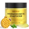SHVYOG Scalp Scrub Shampoo, Ginger Scalp Exfoliator, Scalp Exfoliator Scrub for Build Up, Hair Strengthen Hair Treatment Nourishing Hair Care with Scalp Massager, 10.58 OZ