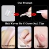 300PCS Short Coffin Nail Tips, Half Cover No C Curve Nail Tips, 12 Sizes Full Matte Coffin Nails Tips for Acrylic Nails Professional, Acrylic Short Press on nails for Nail Extension at Home DIY Salon