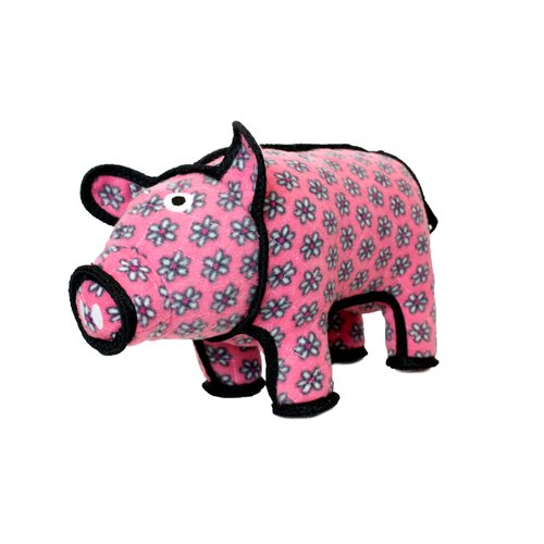 TUFFY - World's Tuffest Soft Dog Toy - Barnyard Pig- Multiple Layers. Made Durable, Strong & Tough. Interactive Play (Tug, Toss & Fetch). Machine Washable & Floats