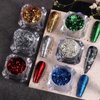 Holographic Nail Art Foil Glitters Kit 6 Boxes 3D Nail Glitter Flakes Nail Art Supplies Confetti Sparkly Aluminum Foil Irregular Foil Glitter Nail Design for Acrylic Nails Decorations Accessories