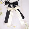 4 Pack Hair Bows for Girls, Hair Clips Hair Ribbons for Women, Satin Bow Hair Clips for Toddlers(Beige, Black)